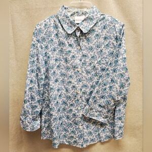 Alfred Dunner Ladies Blue Floral Shirt in Size 14